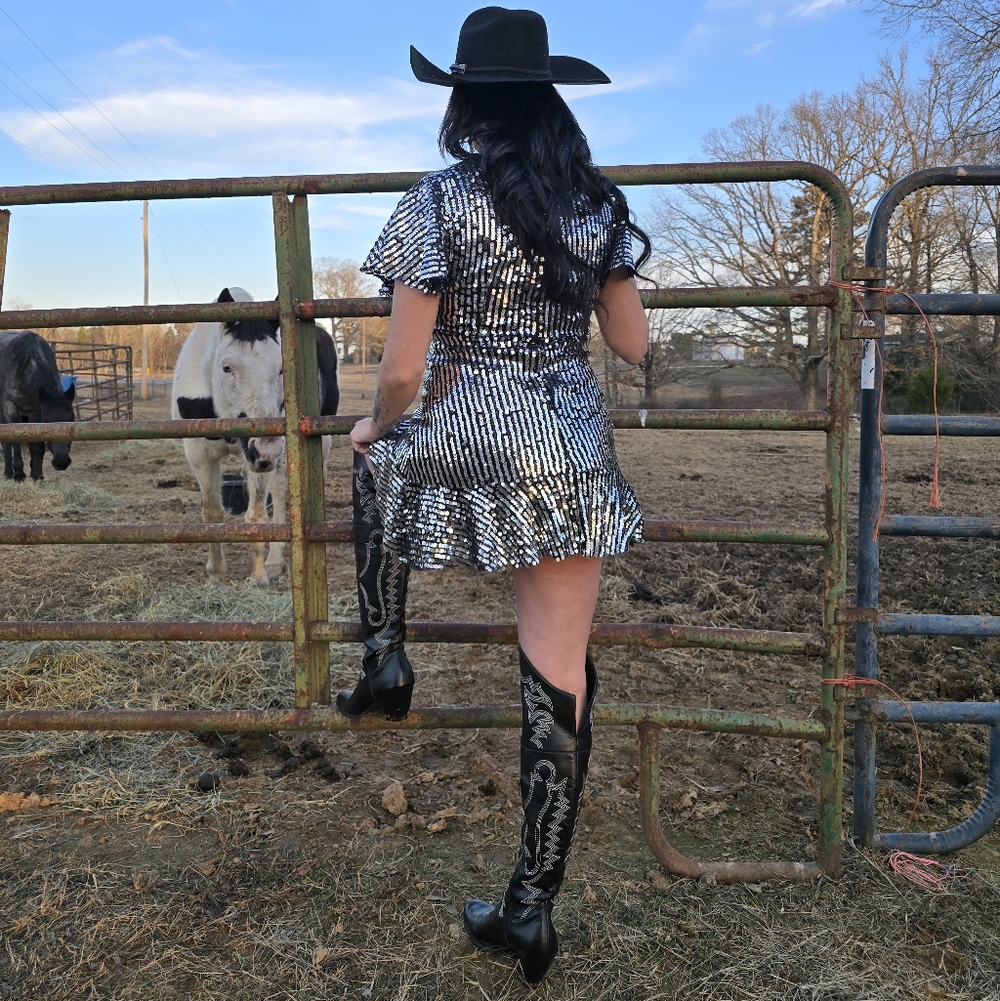 SFC Silver Sequin Dress - Picture 4 of 7